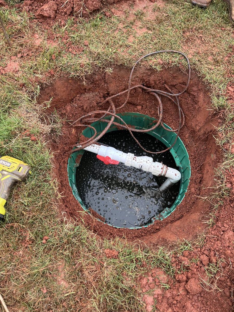 Effluent pump installed in a tank pump chamber.