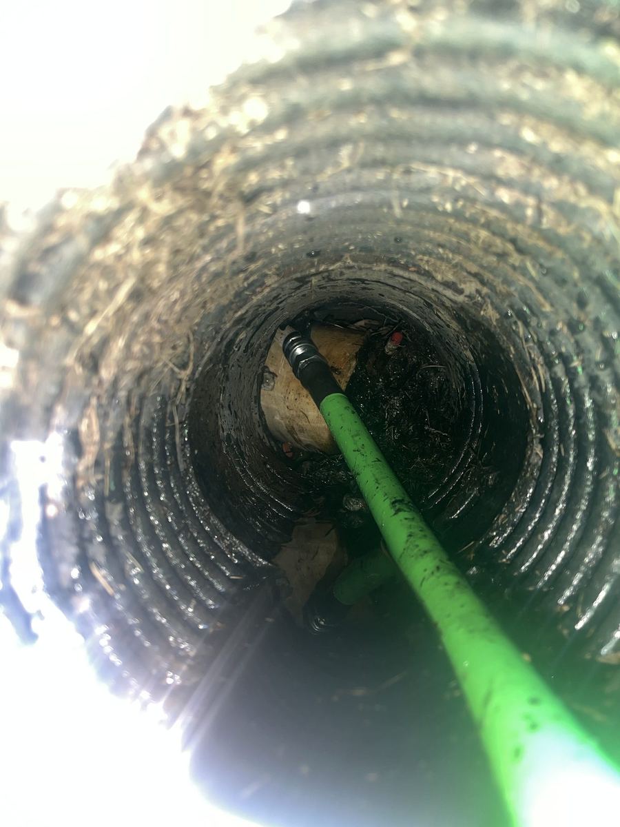 Live view from inside a sewer line during a recent inspection.