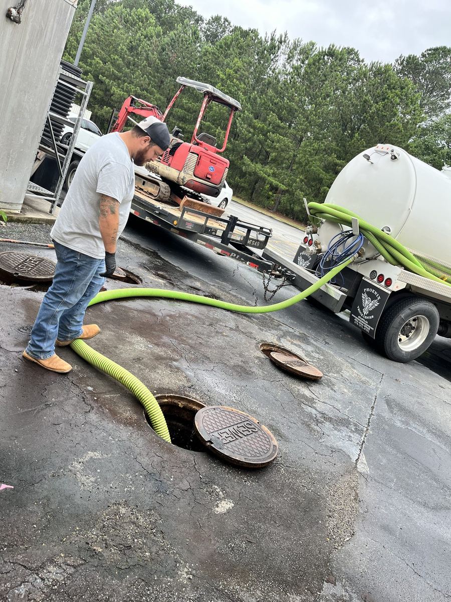 Truck-mounted equipment supports both pumping and jetting capacity.